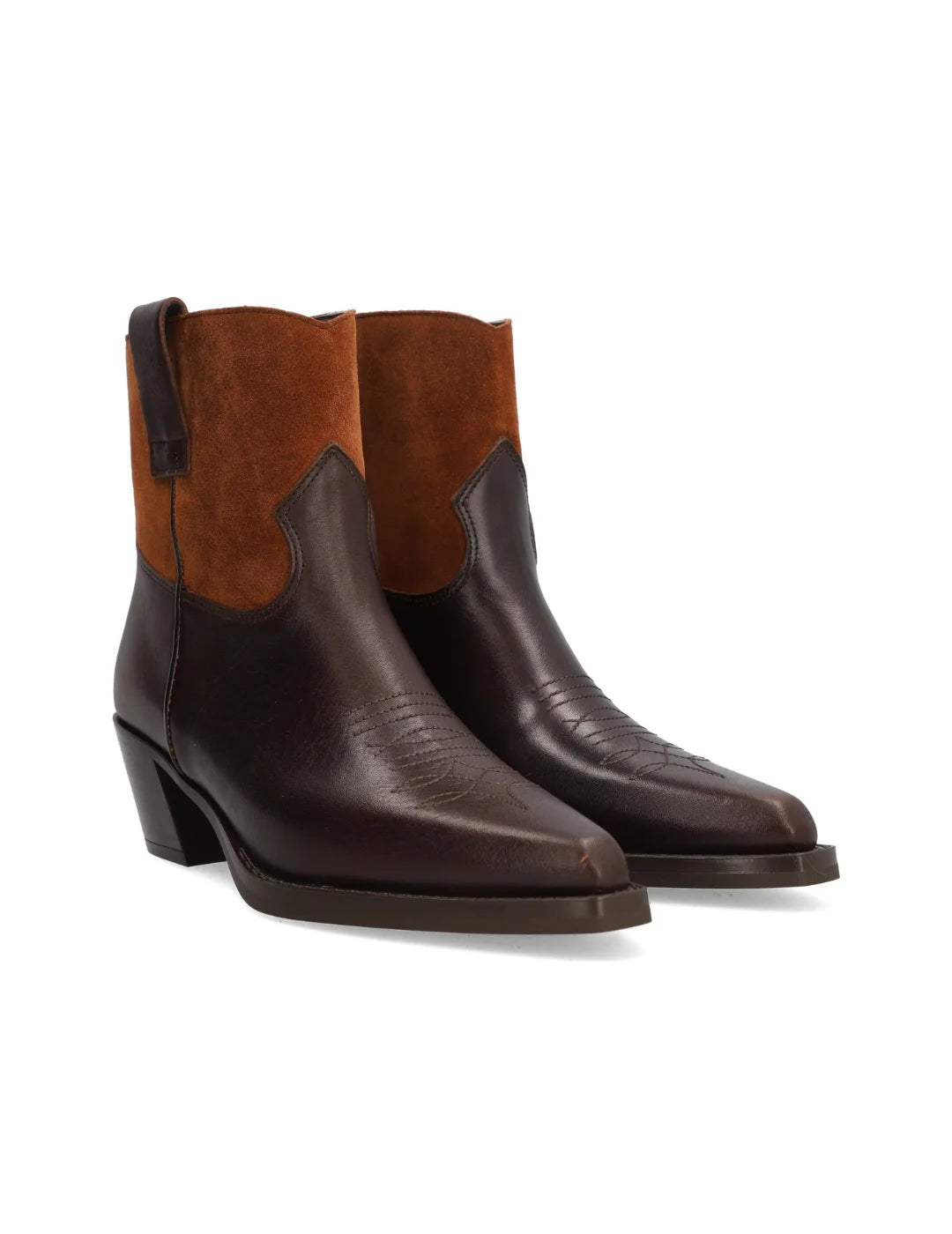 Botines ALPE Brooklyn Bicolor Marrón | Bicos de Fío