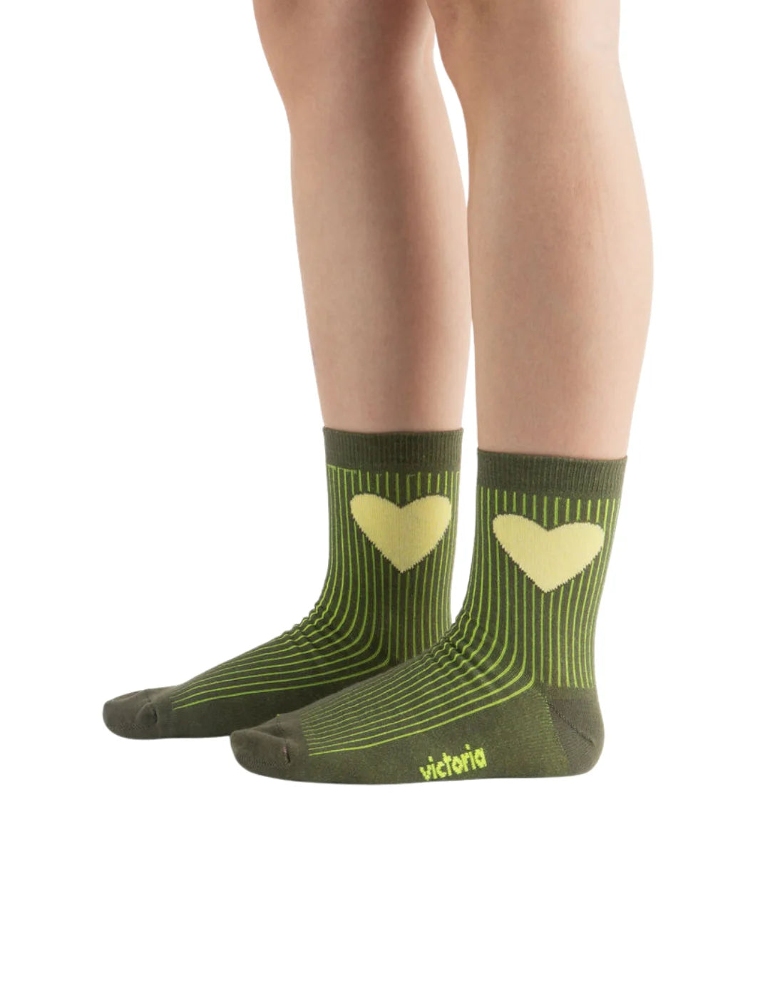 Calcetines Victoria Corazón Verde | Bicos de Fío