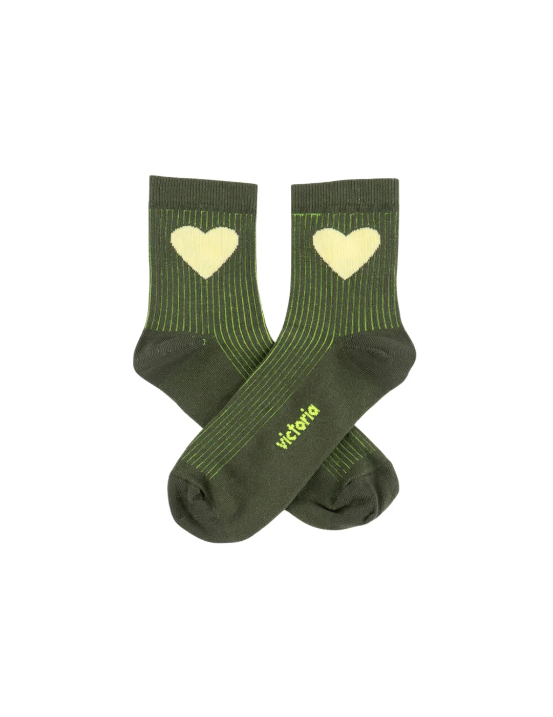 Calcetines Victoria Corazón Verde | Bicos de Fío