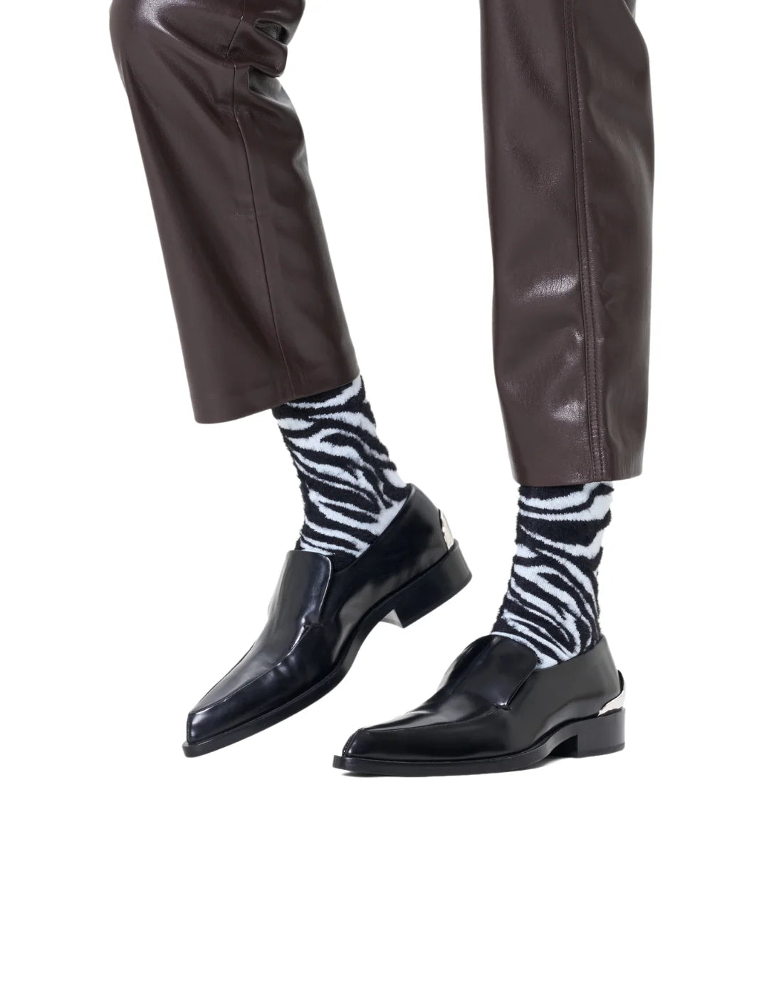 Calcetines Happy Socks Fluffy Zebra Blanco | Bicos de Fío