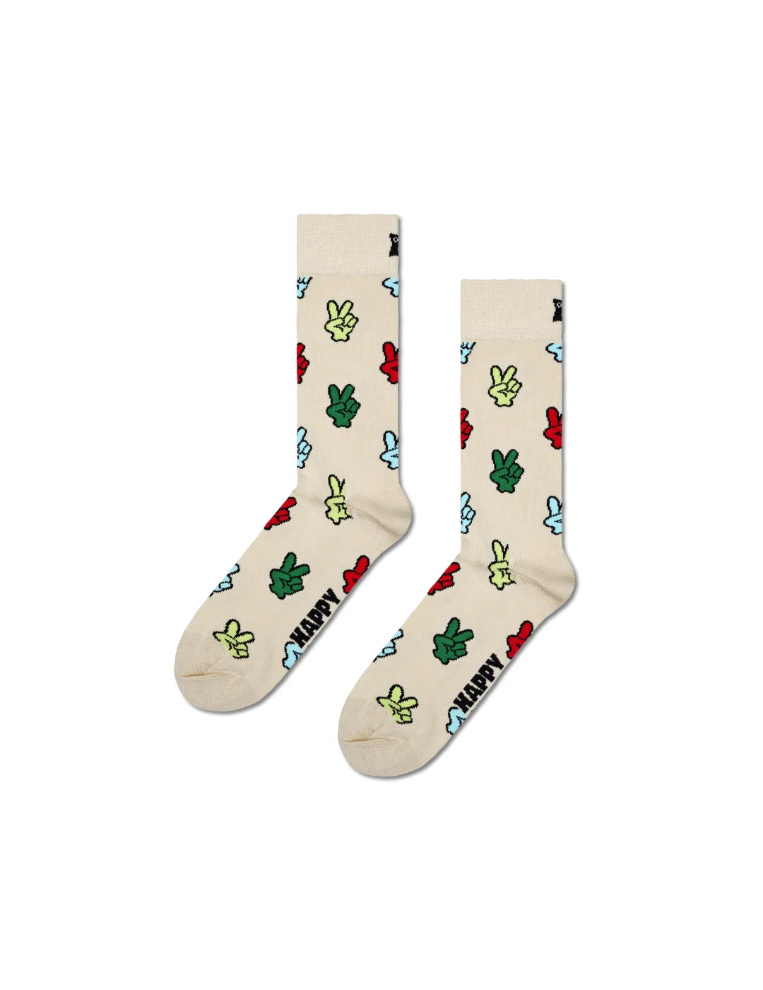Calcetines Happy Socks Victory Sign Beige | Bicos de Fío