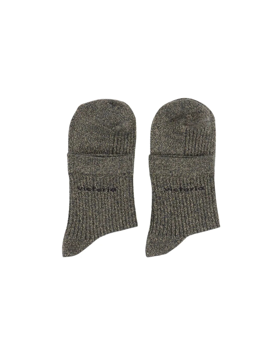 Calcetines Lisos Victoria Lurex Antracita | Bicos de Fío