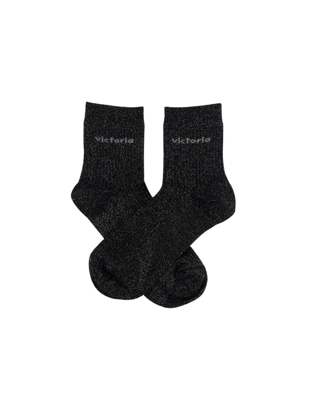 Calcetines Lisos Victoria Lurex Negro | Bicos de Fío