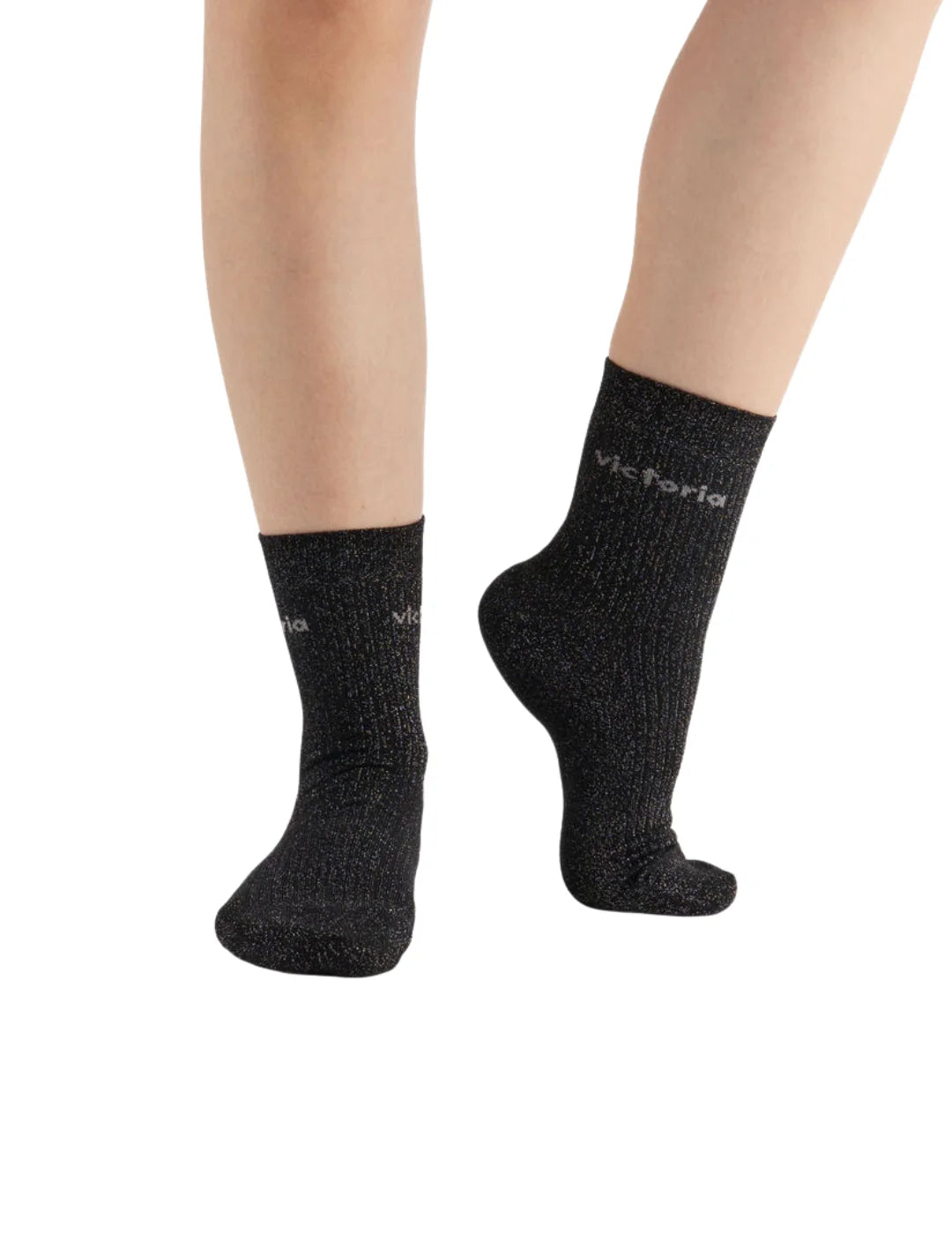 Calcetines Lisos Victoria Lurex Negro | Bicos de Fío