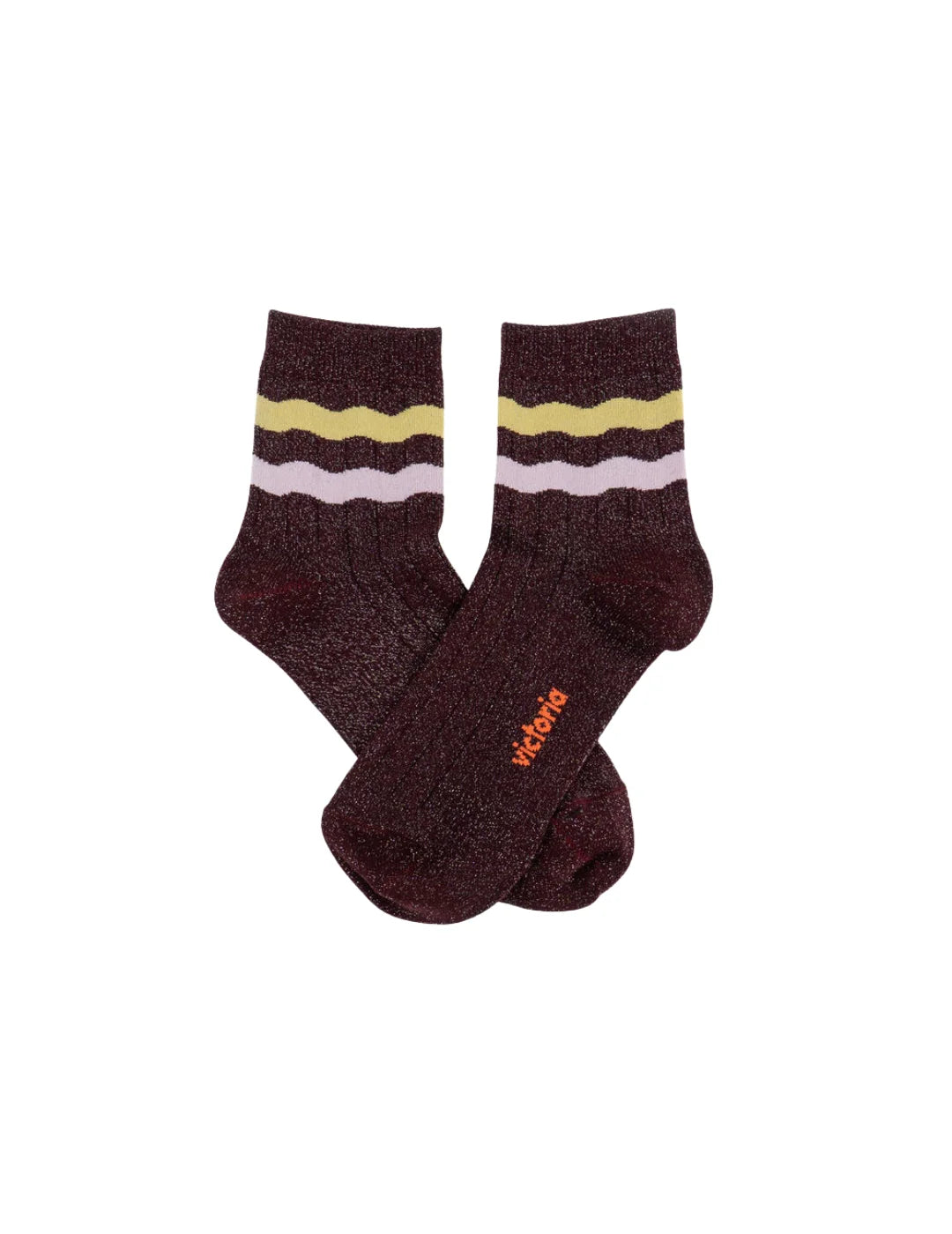 Calcetines Lurex Victoria Ondas Burdeos | Bicos de Fío