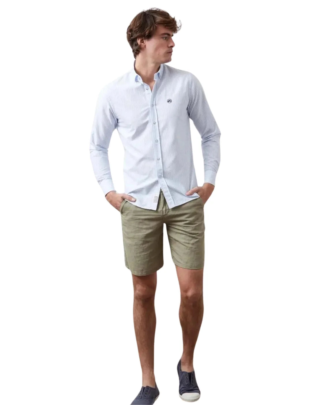 Camisa De Rayas Verticales Altonadock Azul | Bicos de Fío
