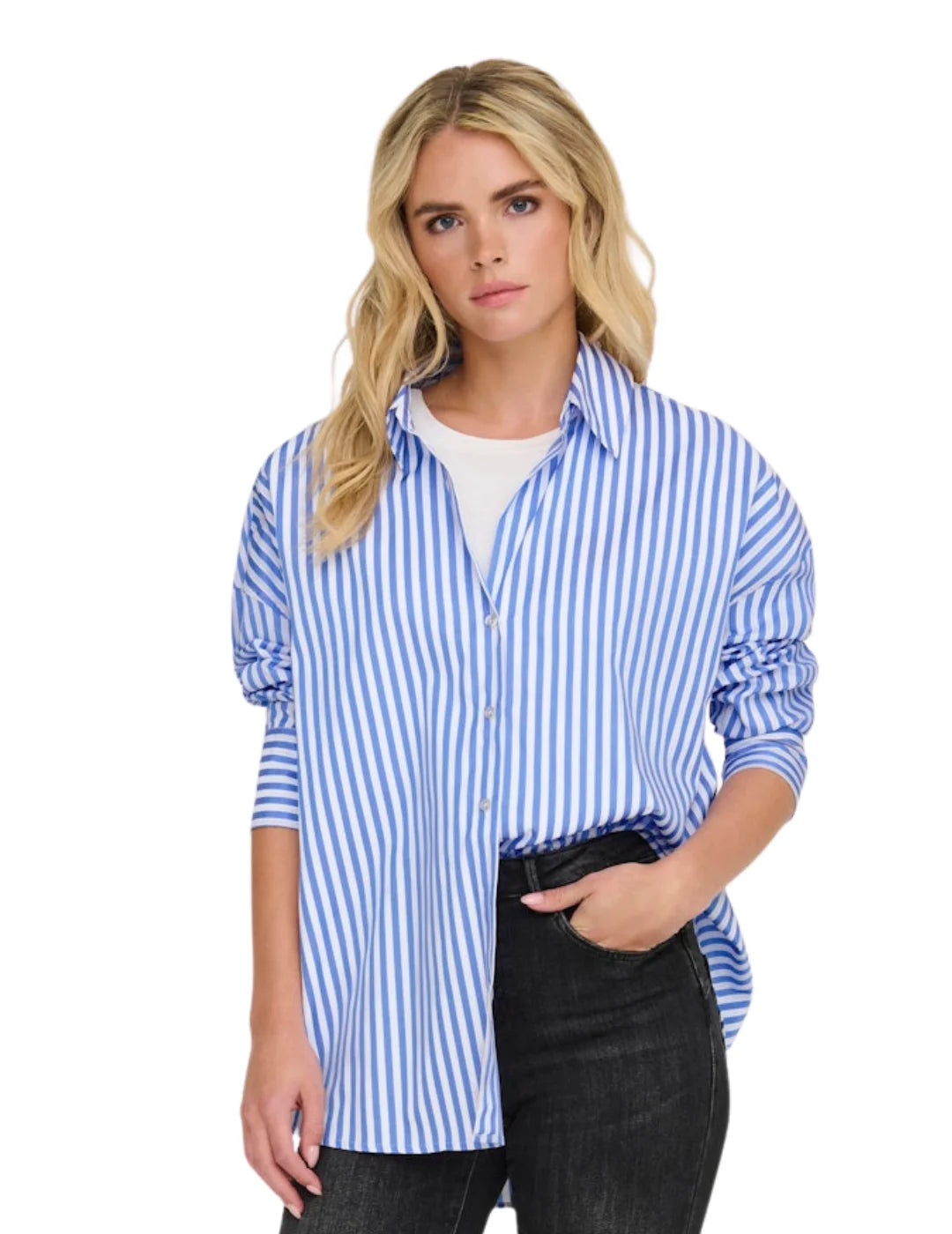 Camisa Suelta JDY Vesper Rayas Azul | Bicos de Fío