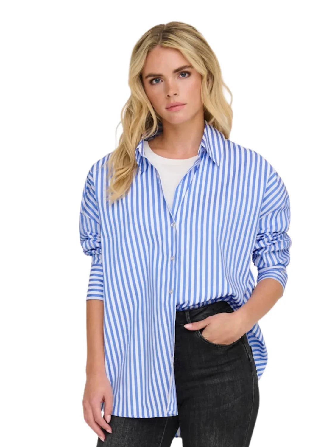 Camisa Suelta JDY Vesper Rayas Azul | Bicos de Fío