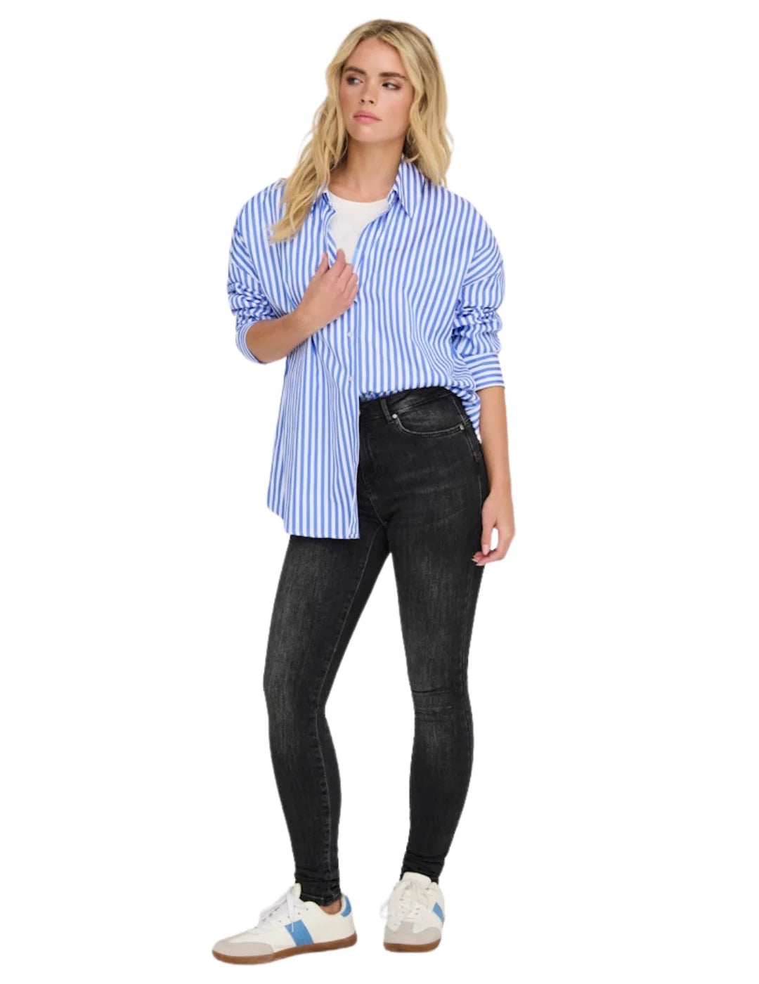 Camisa Suelta JDY Vesper Rayas Azul | Bicos de Fío