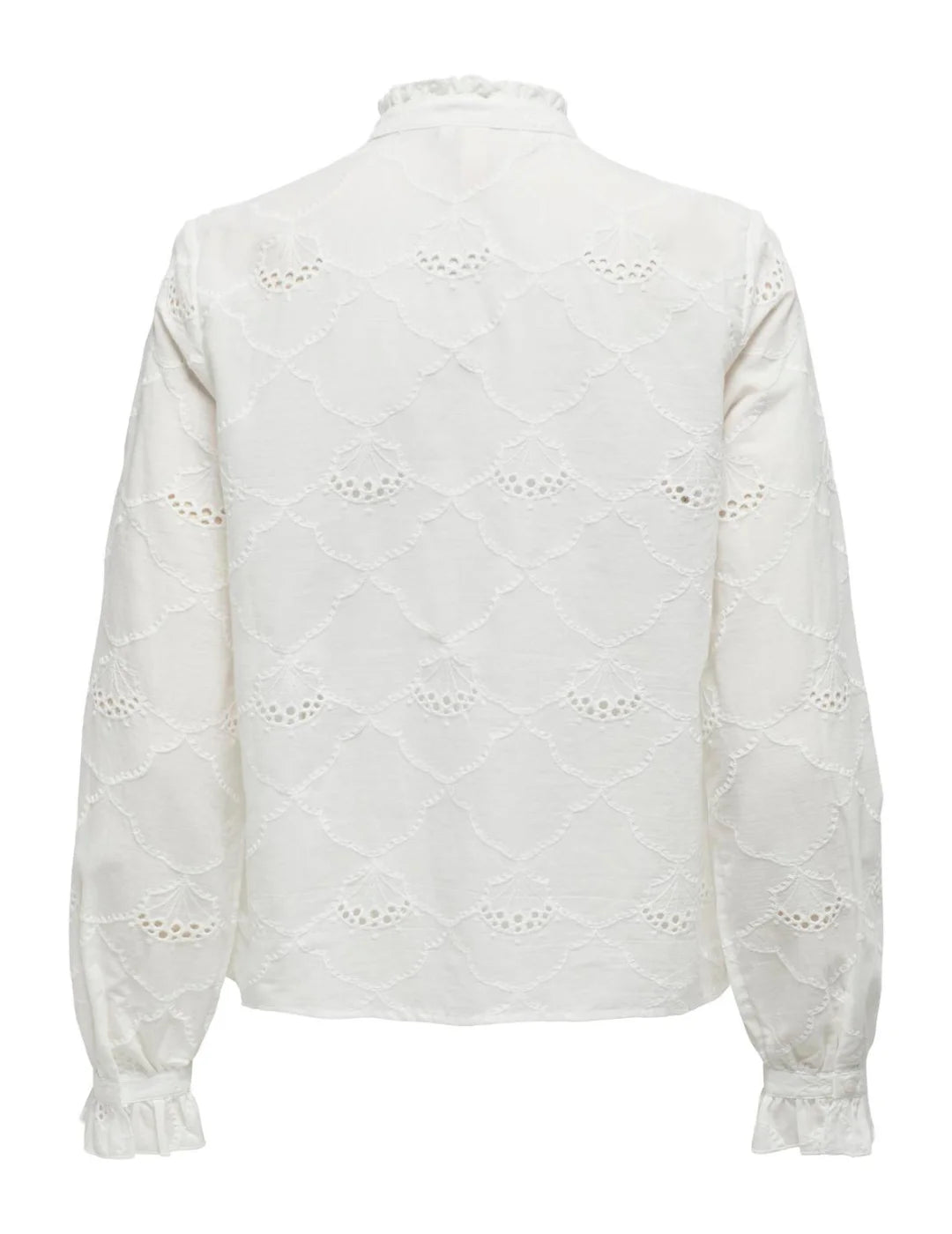 Camisa Con Volantes Only Vanessa Blanco | Bicos de Fío