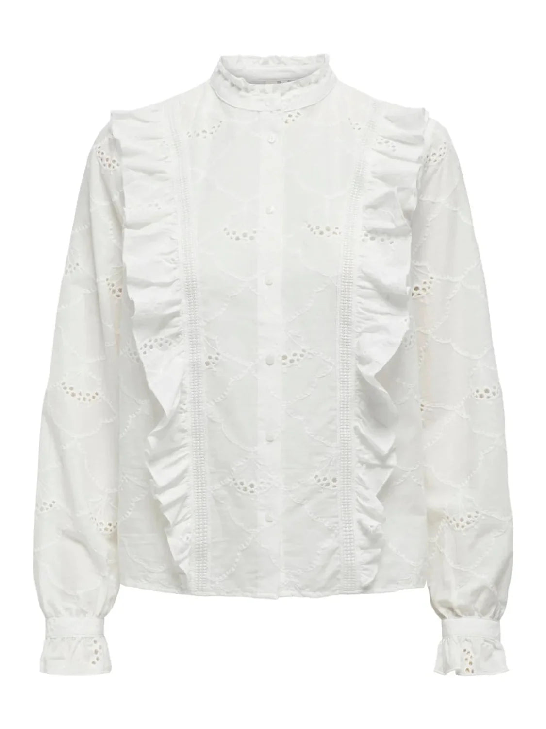 Camisa Con Volantes Only Vanessa Blanco | Bicos de Fío