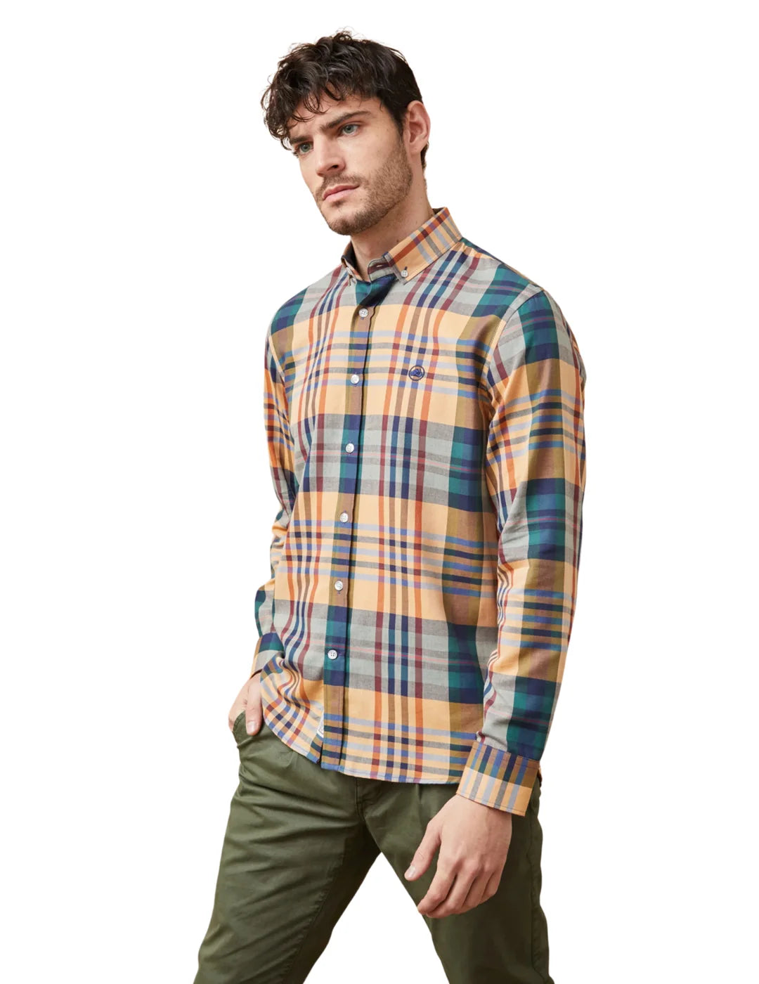 Camisa De Cuadros Altonadock Mostaza | Bicos de Fío