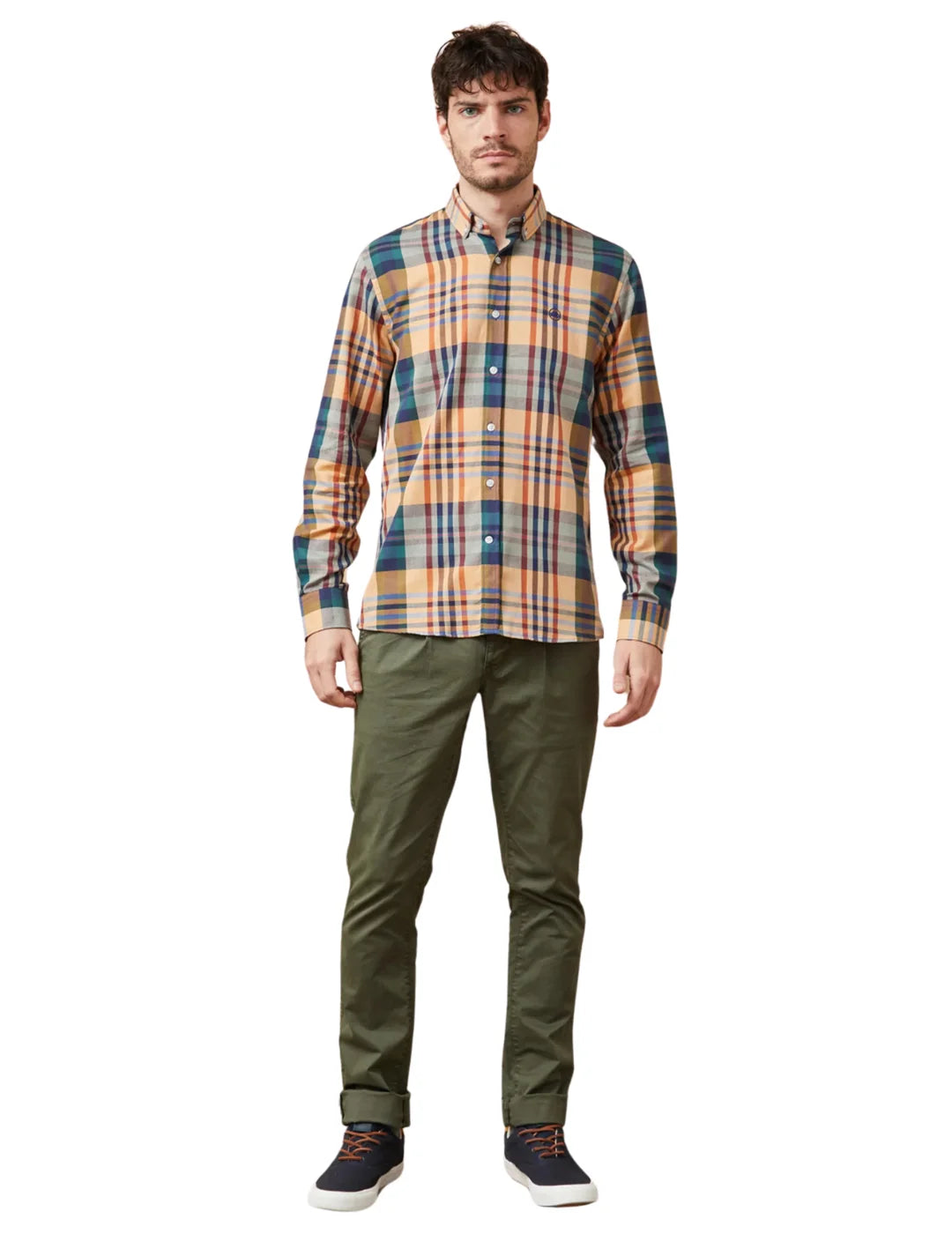 Camisa De Cuadros Altonadock Mostaza | Bicos de Fío