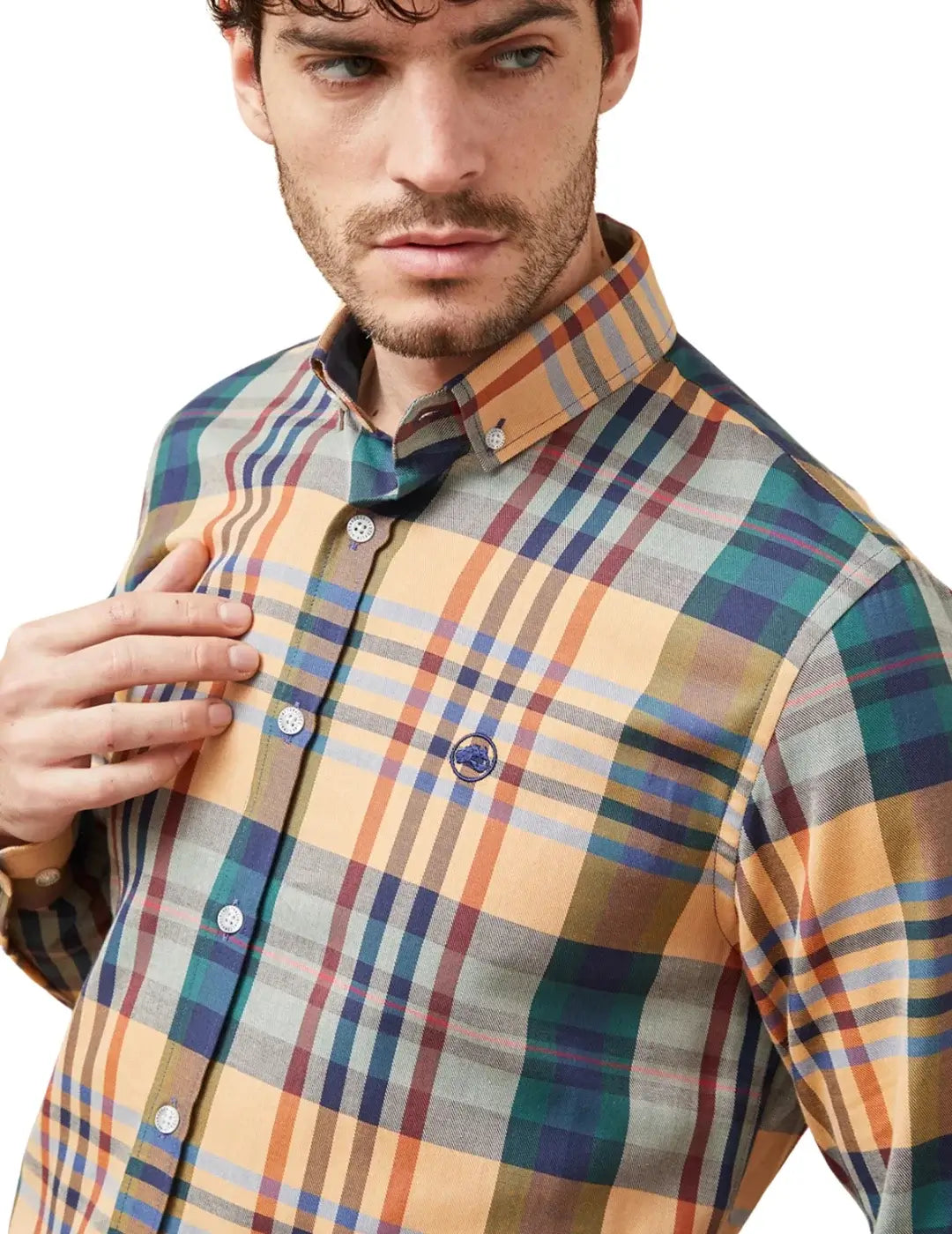 Camisa De Cuadros Altonadock Mostaza | Bicos de Fío
