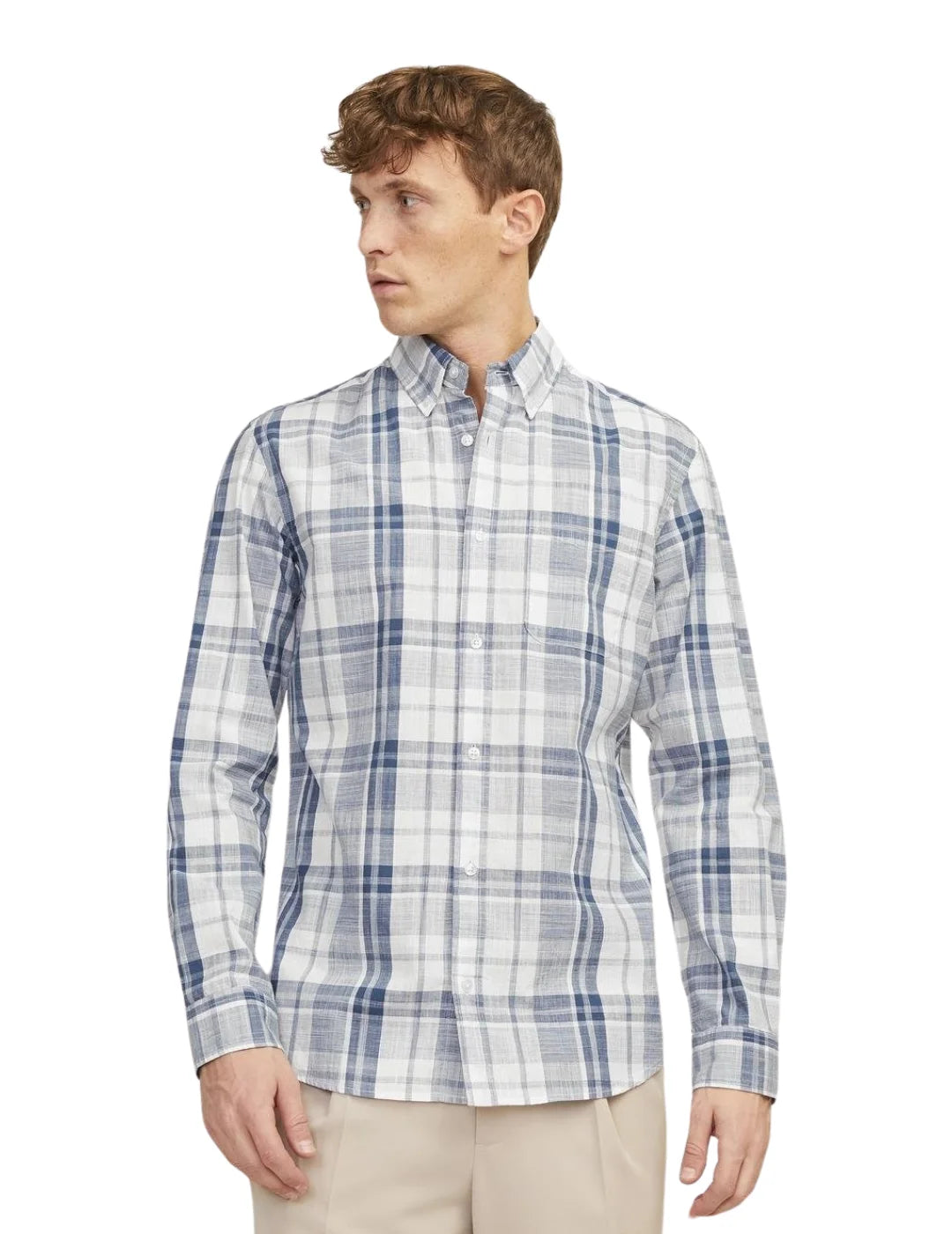 Camisa De Cuadros Jack & Jones BluBrook Azul | Bicos de Fío