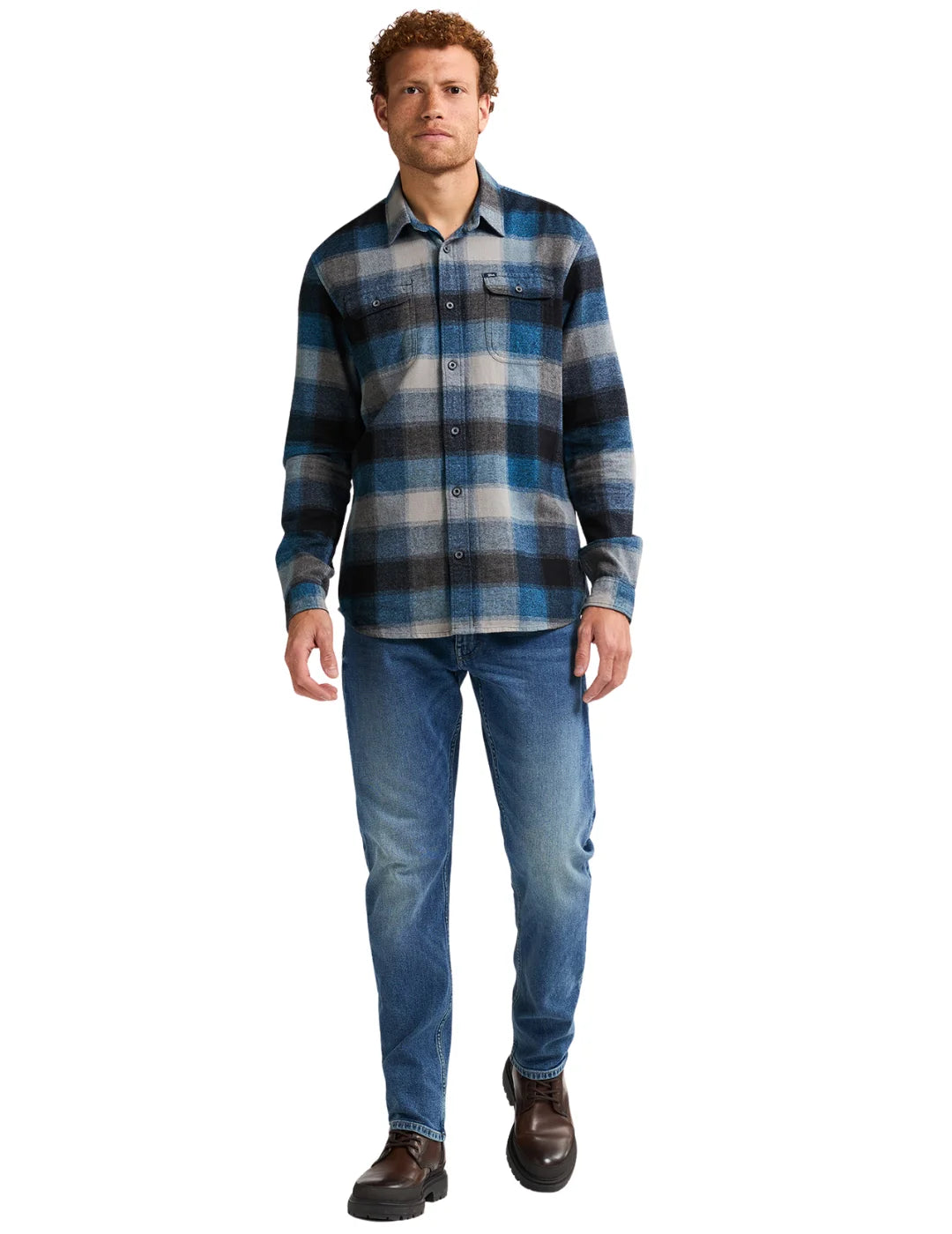 Camisa Cuadros Petrol Industries Casper Azul Indie | Bicos de Fío