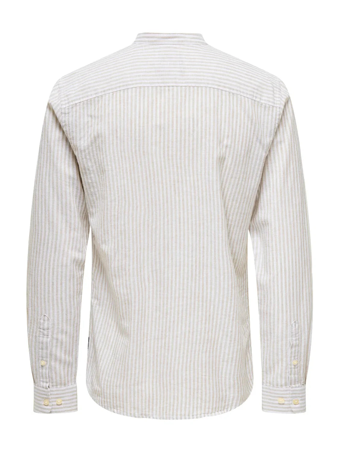 Camisa Cuello Mao Lino ONLY&SONS Caiden Beige | Bicos de Fío