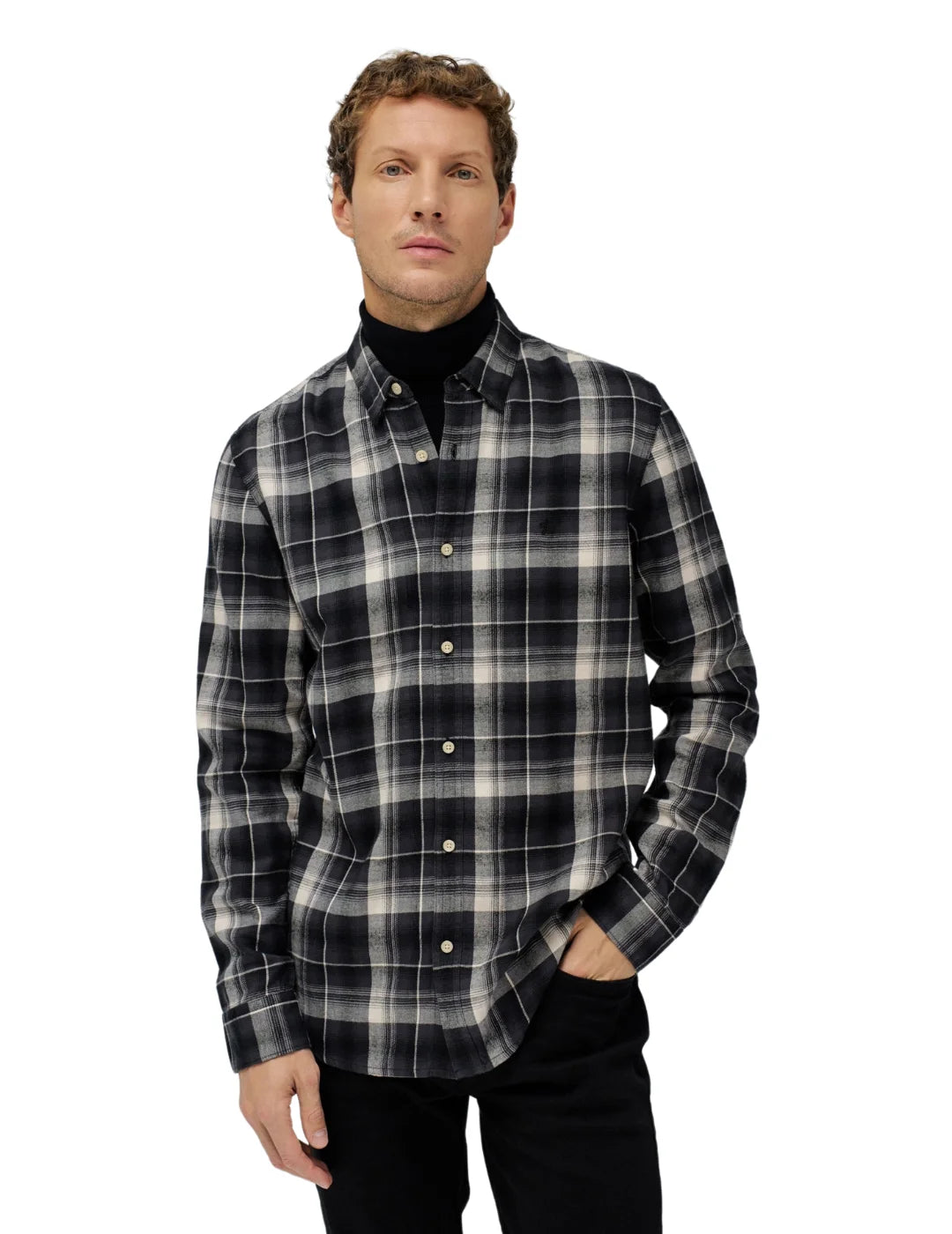 Camisa De Cuadros Salsa Jeans Negro | Bicos de Fío