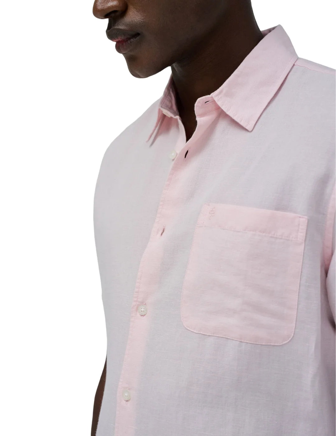 Camisa Manga Corta Lino Salsa Jeans Rosa - Bicos de Fío