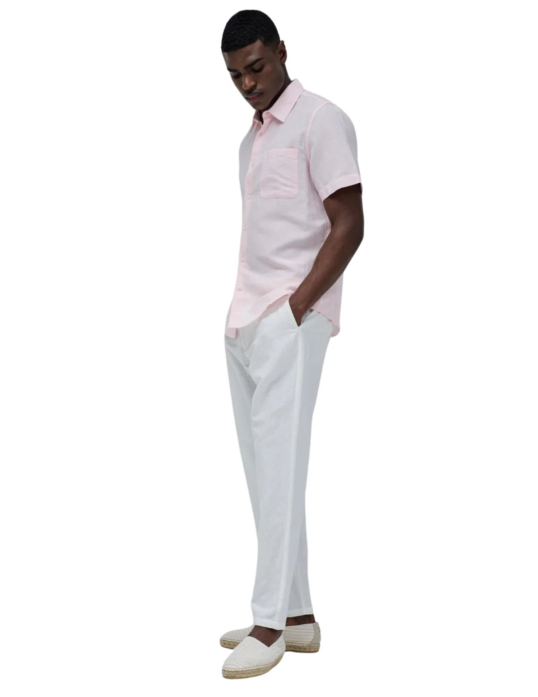 Camisa Manga Corta Lino Salsa Jeans Rosa - Bicos de Fío