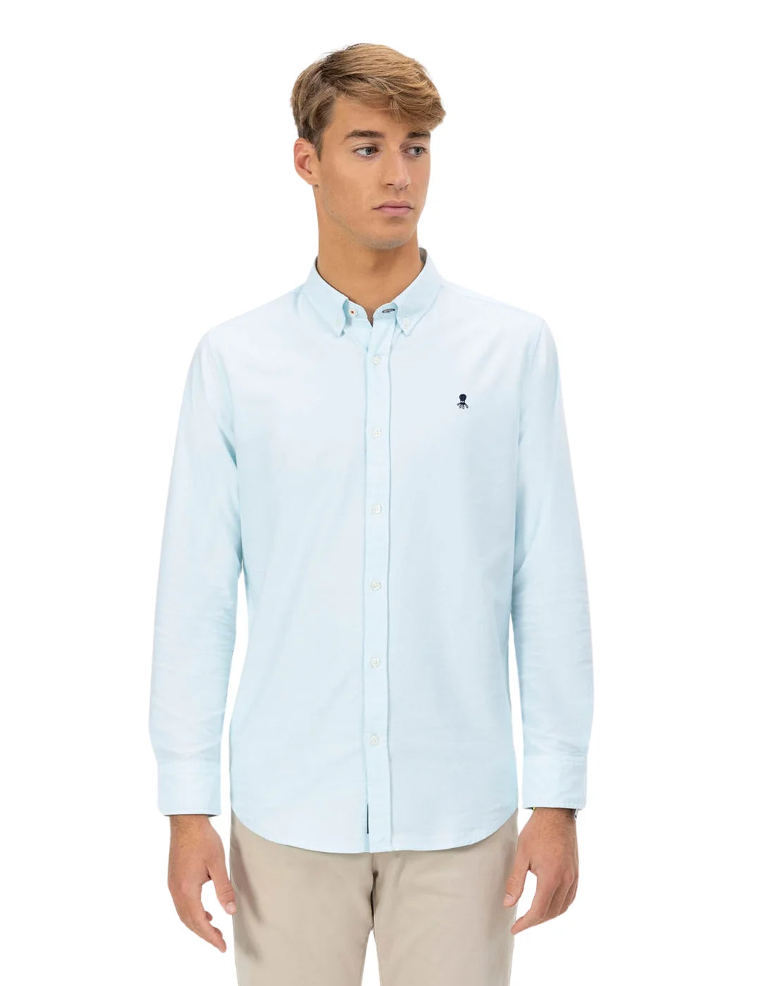 Camisa Oxford El Pulpo Azul Turquesa | Bicos de Fío