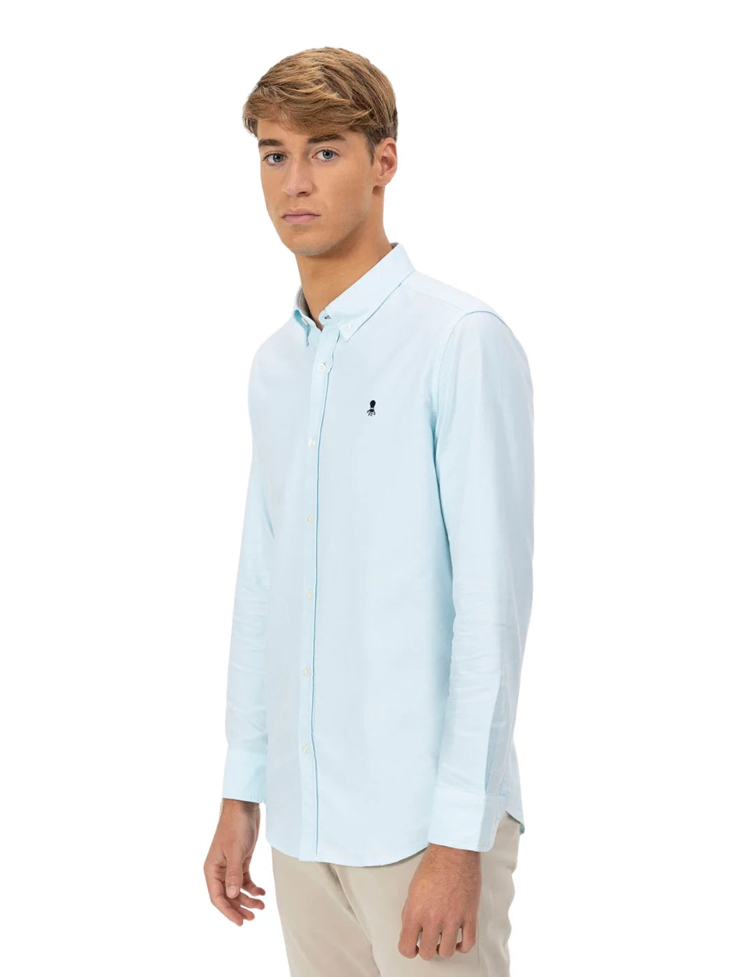Camisa Oxford El Pulpo Azul Turquesa | Bicos de Fío