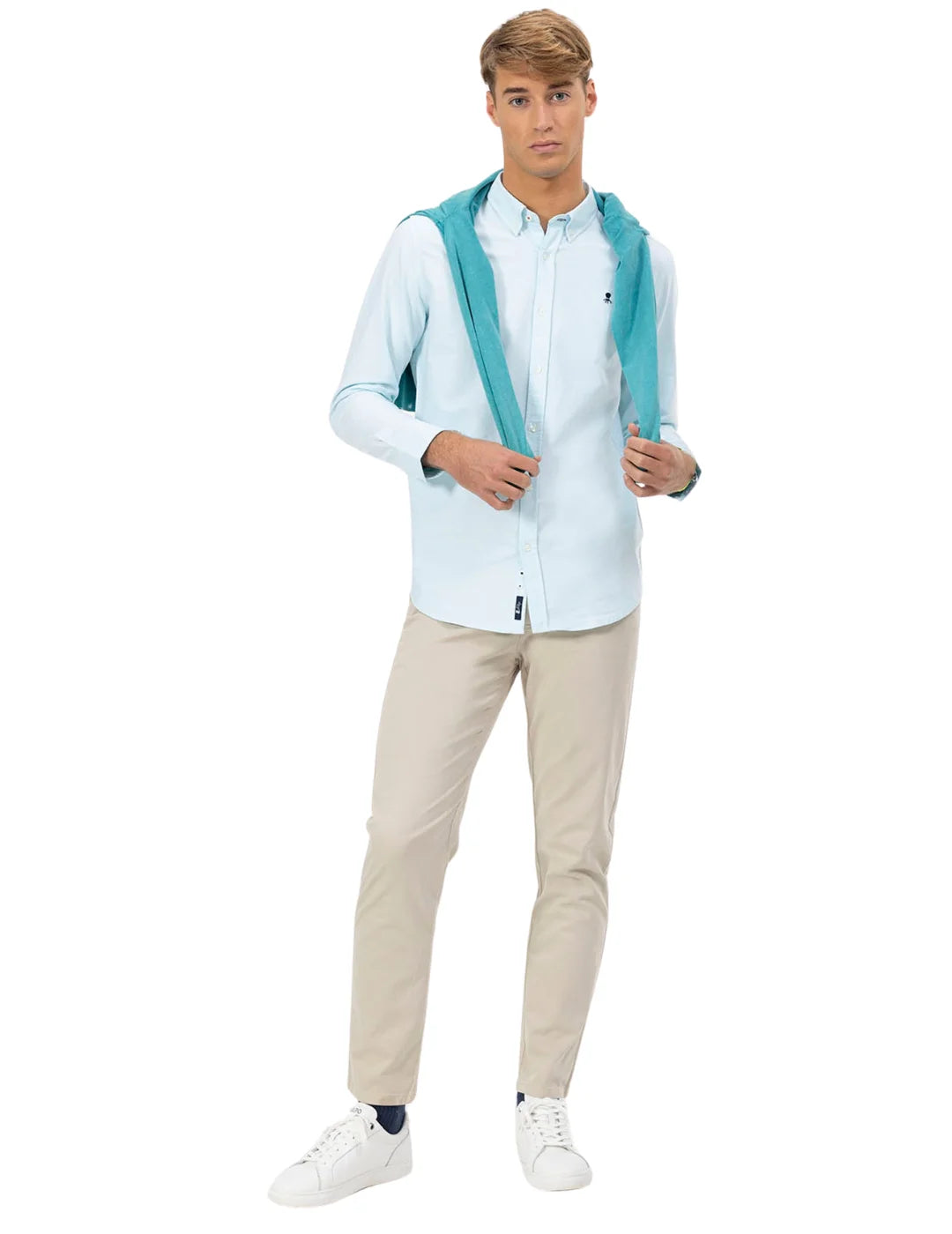 Camisa Oxford El Pulpo Azul Turquesa | Bicos de Fío