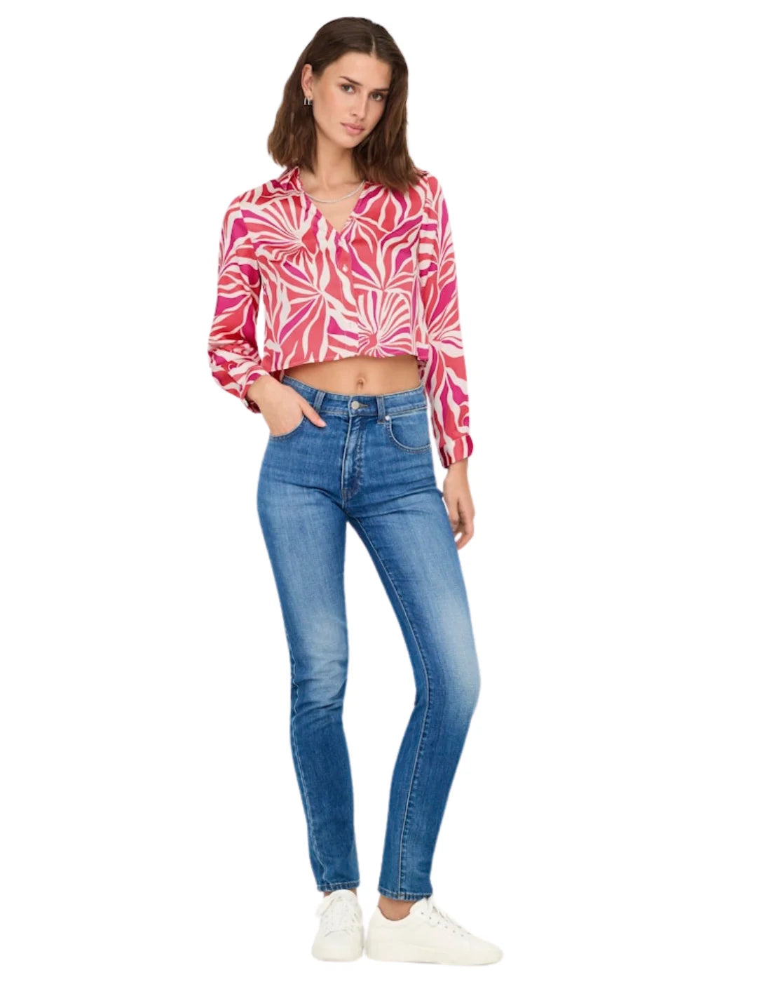 Camisa Fluida ONLY Paula Rosa - Bicos de Fío