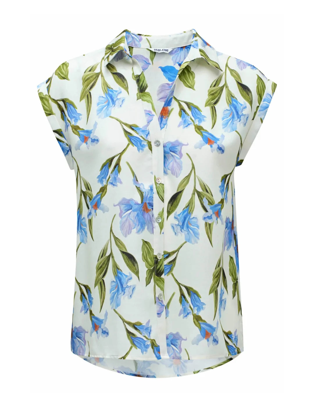 Camisa Estampado Floral Salsa Jeans Blanco | Bicos de Fío