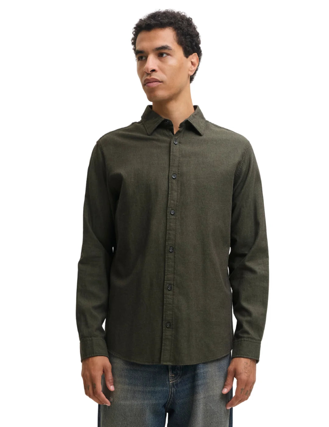 Camisa Jack&Jones Field Melange Verde | Bicos de Fío