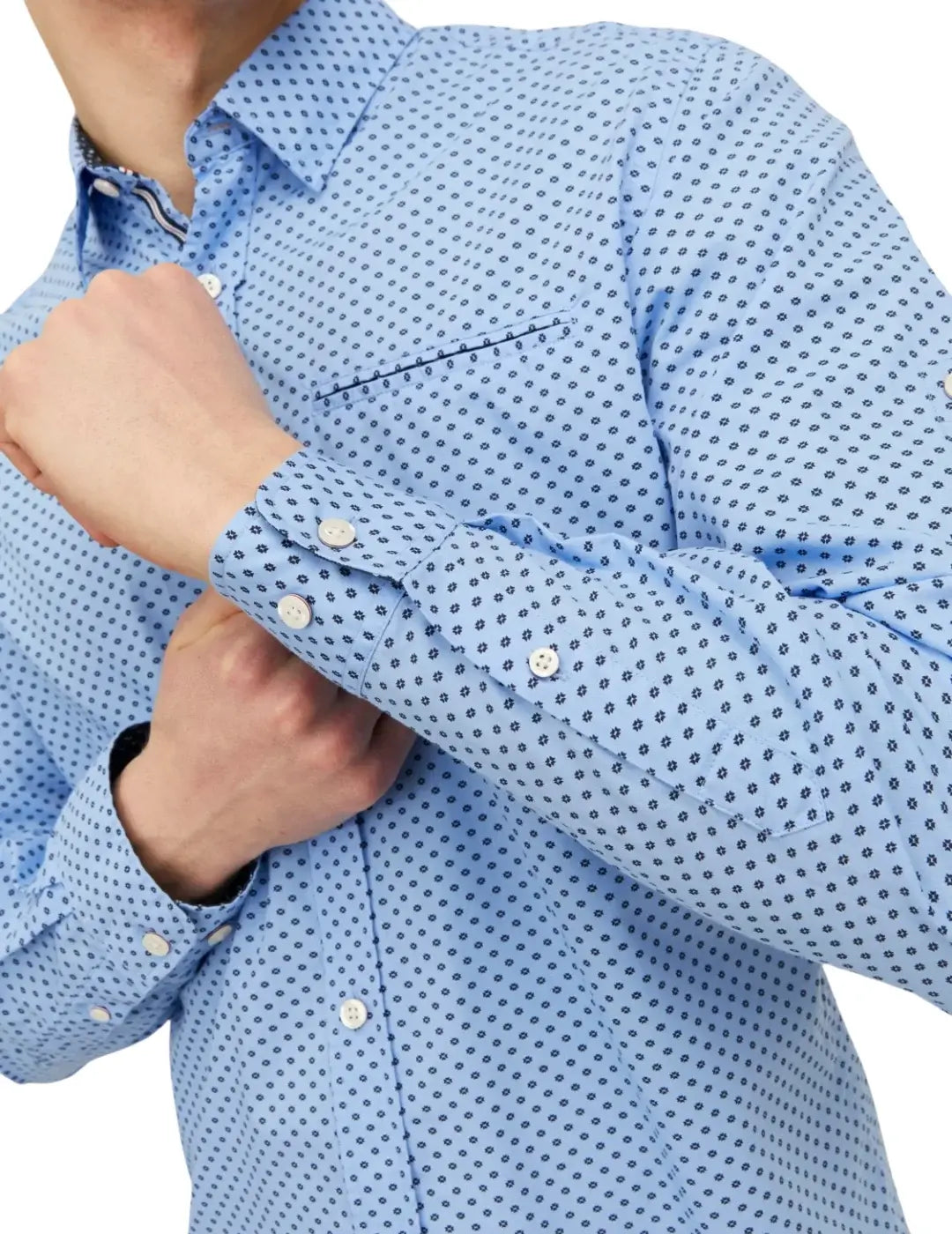 Camisa Estampada Jack & Jones Remy Azul | Bicos de Fío