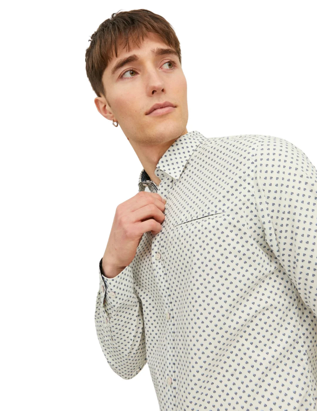 Camisa Estampada Jack & Jones Remy Blanco | Bicos de Fío