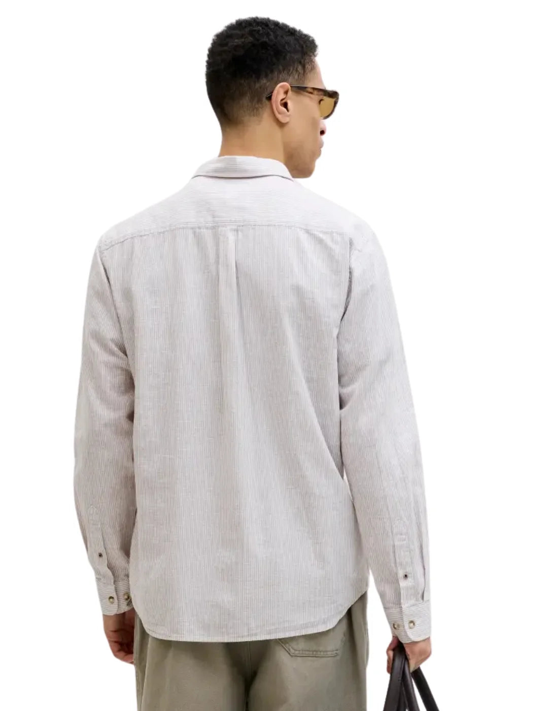Camisa Lino Jack&Jones Summer Rayas Beige | Bicos de Fío