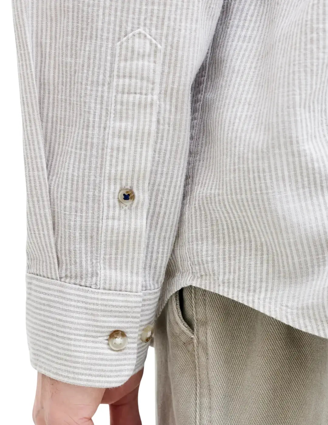 Camisa Lino Jack&Jones Summer Rayas Beige | Bicos de Fío