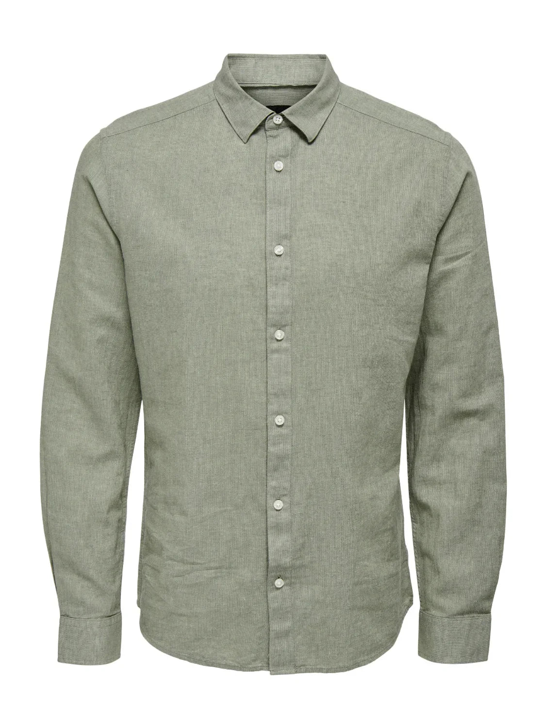 Camisa Lino ONLY&SONS Caiden Verde Swam | Bicos de Fío