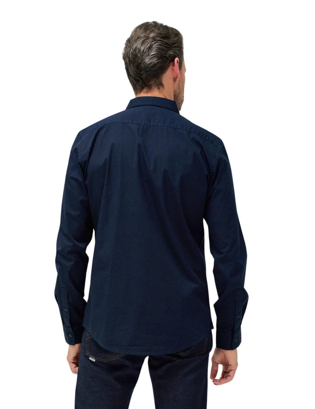 Camisa Lisa Elástica Salsa Jeans Azul Marino