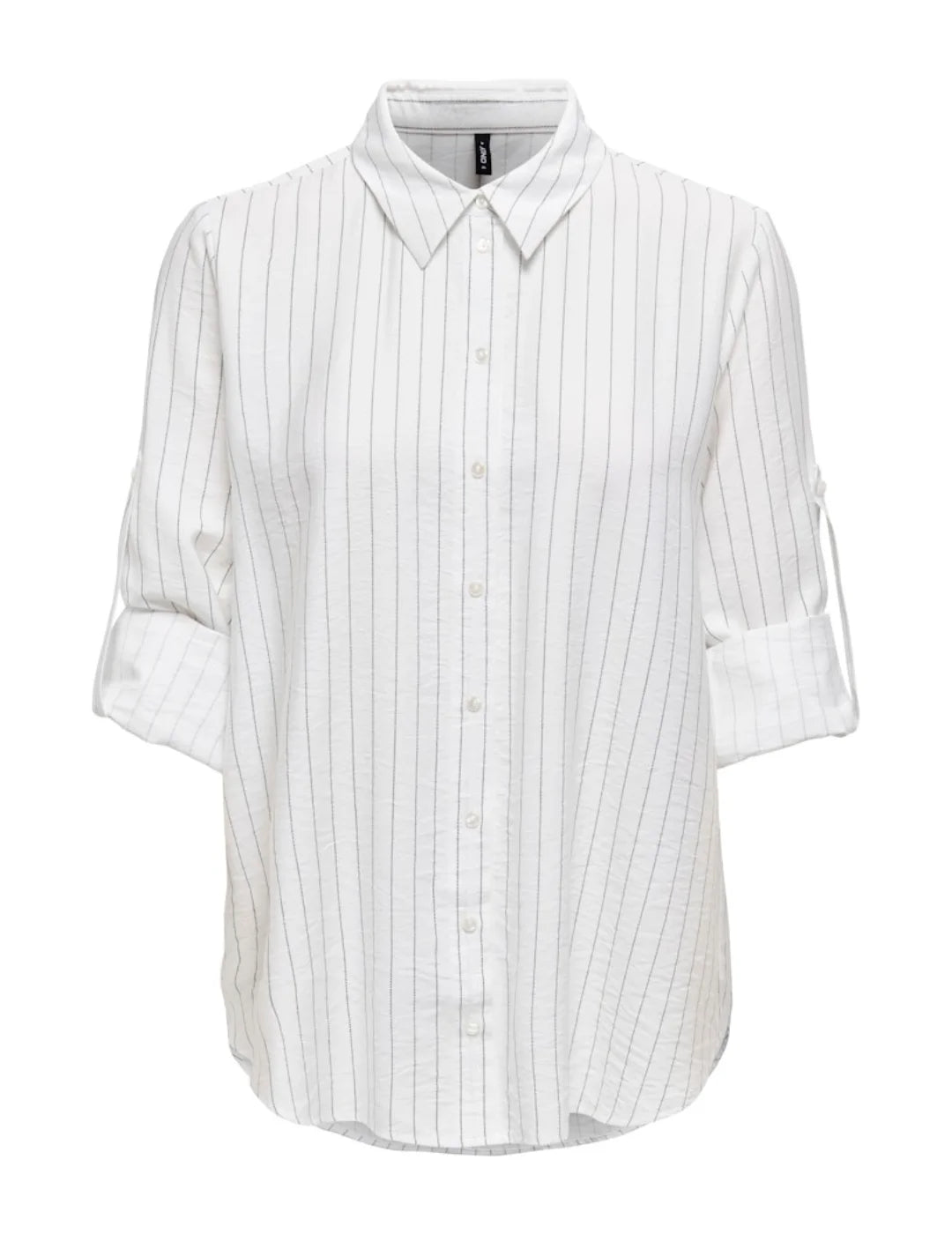 Camisa Loose Rayas ONLY Sari Blanco | Bicos de Fío