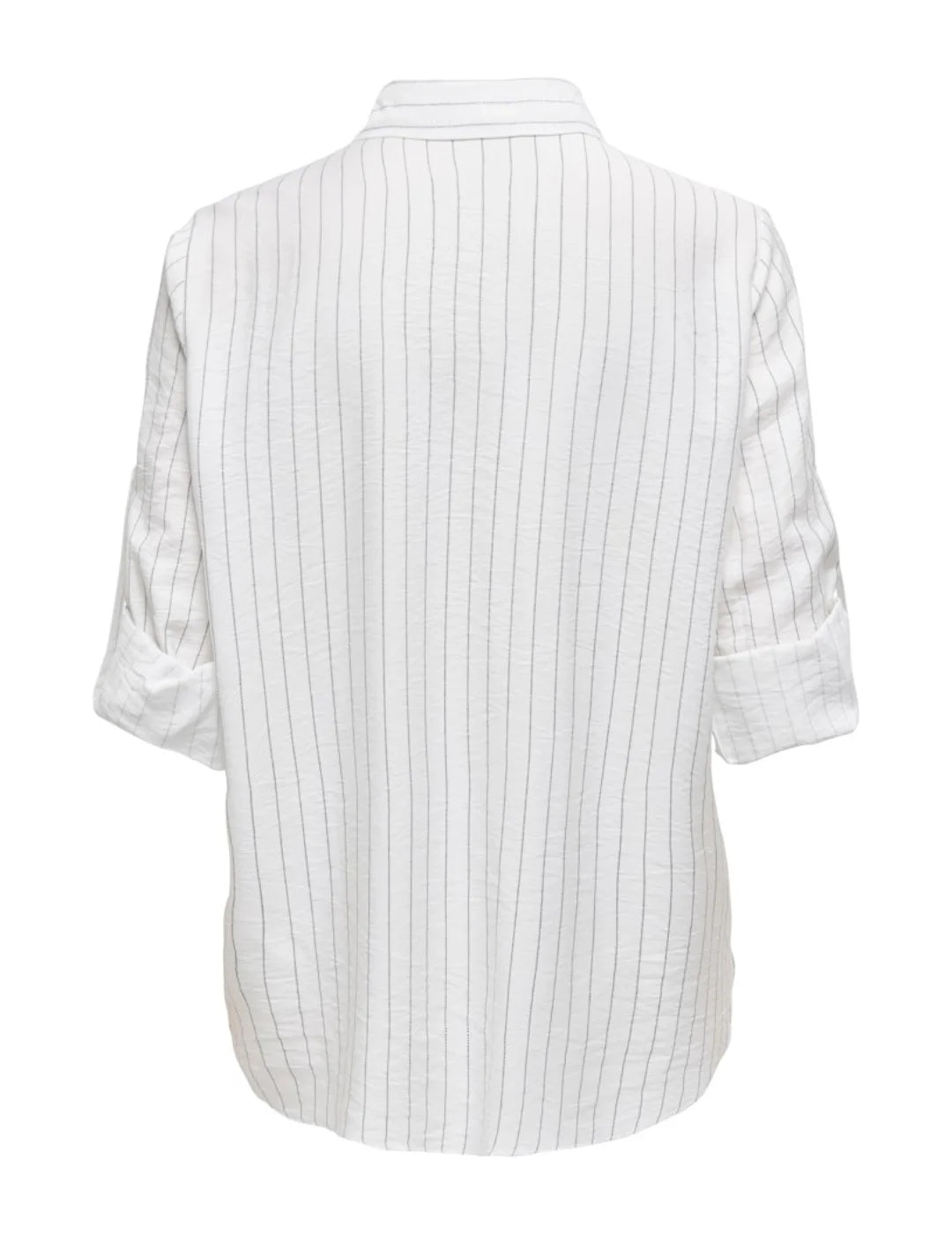 Camisa Loose Rayas ONLY Sari Blanco | Bicos de Fío