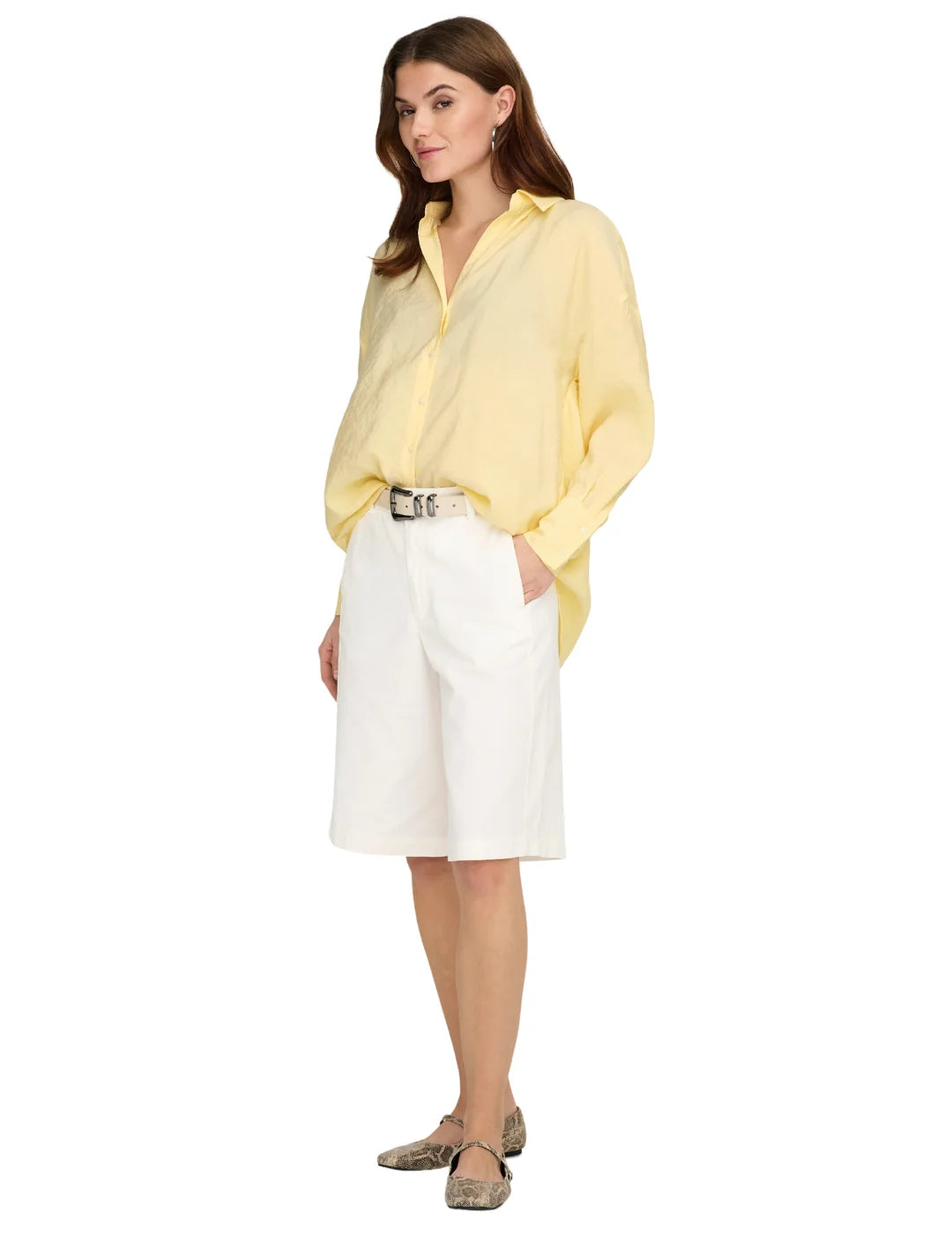 Camisa Loose ONLY Zazima Amarillo | Bicos de Fío