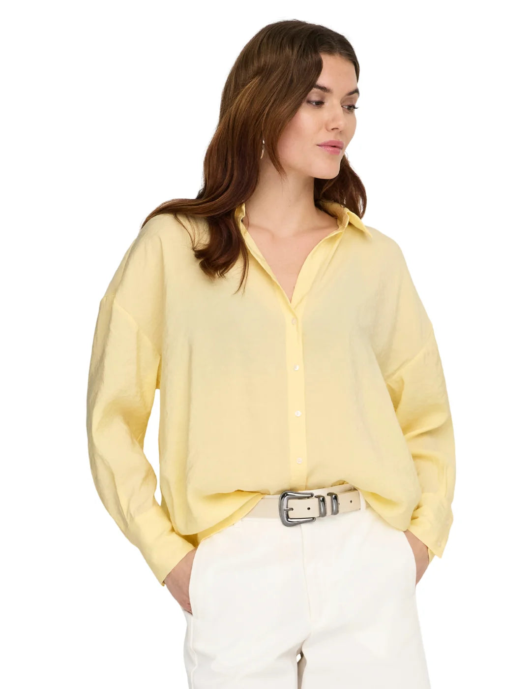 Camisa Loose ONLY Zazima Amarillo | Bicos de Fío