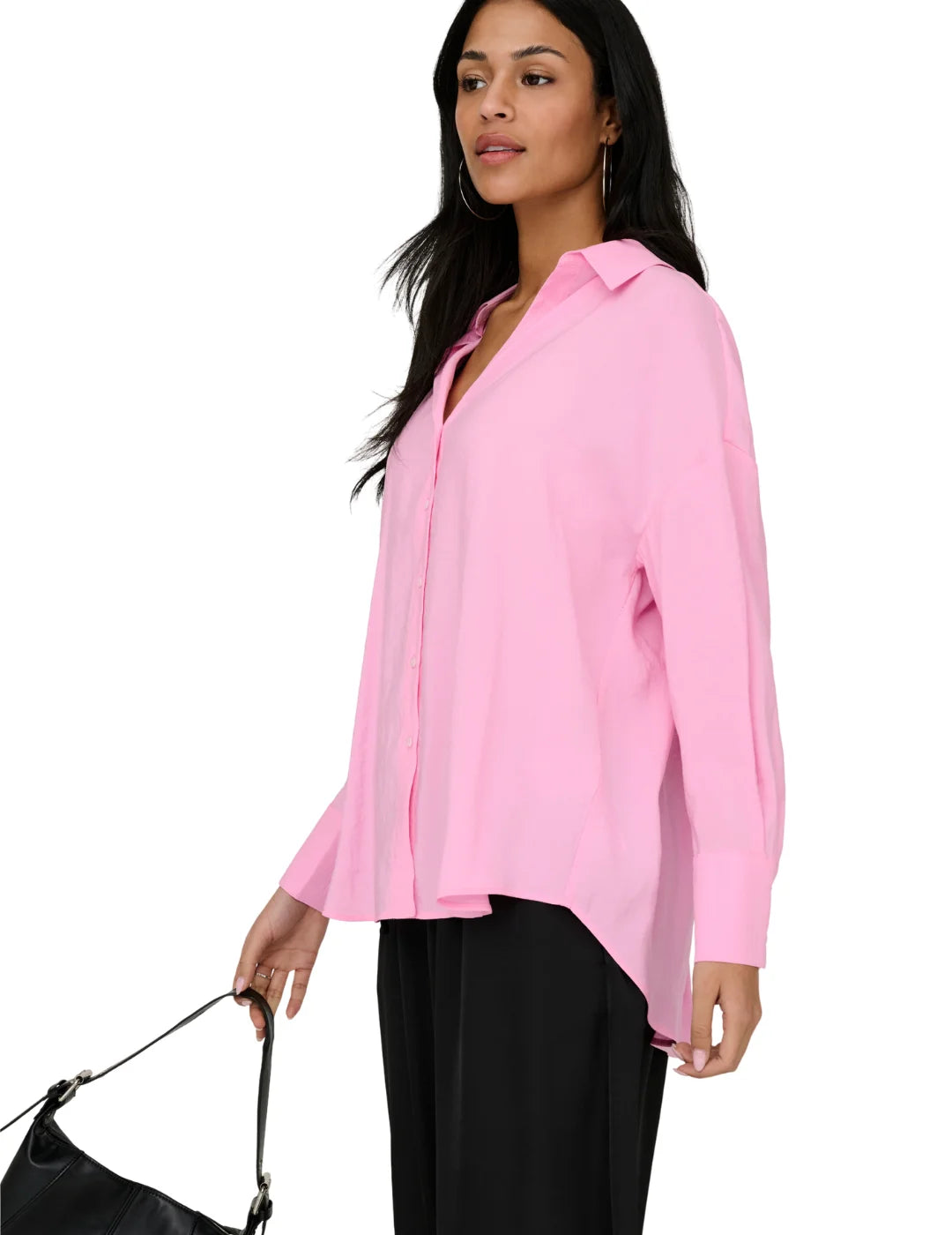 Camisa Loose ONLY Zazima Rosa | Bicos de Fío