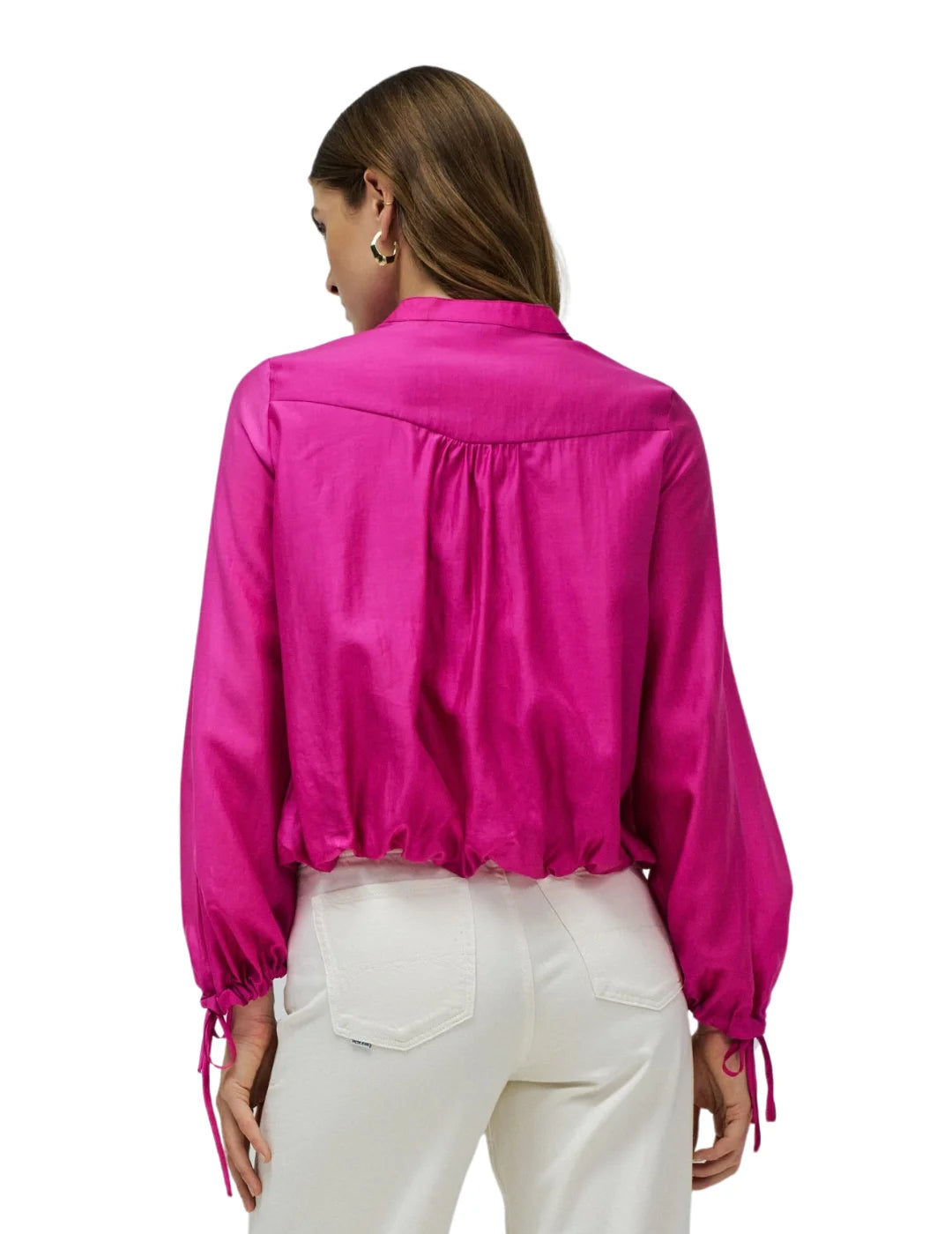 Camisa Manga Abullonada Salsa Jeans Fucsia | Bicos de Fío