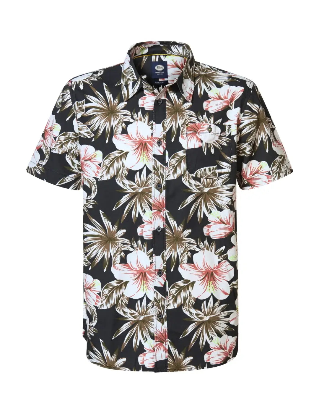 Camisa Petrol Industries Botanical Negro | Bicos de Fío