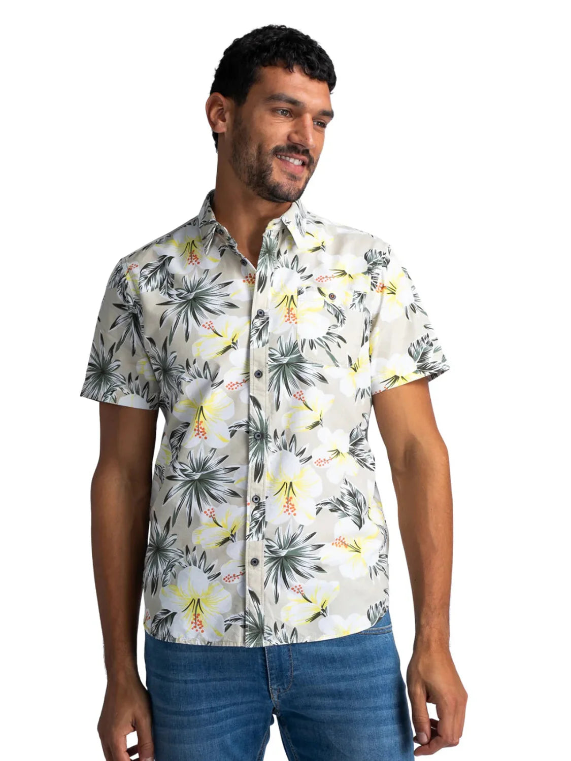 Camisa Petrol Industries Botanical Blanco | Bicos de Fío