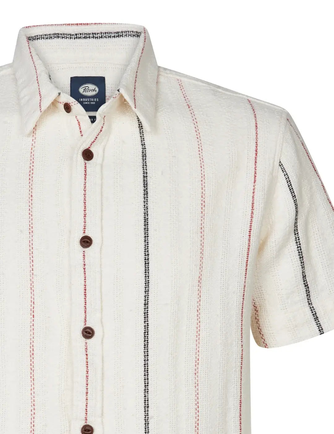 Camisa Manga Corta Petrol Industries Rayas Arena | Bicos de Fío