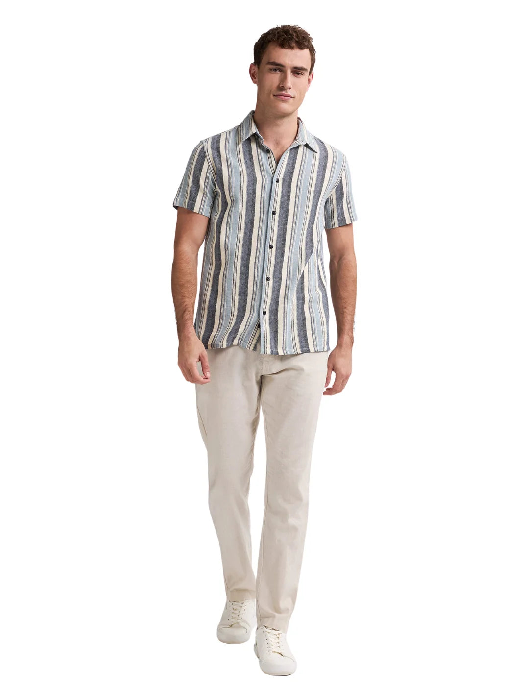 Camisa M/C Petrol Industries Reefcrest Azul | Bicos de Fío