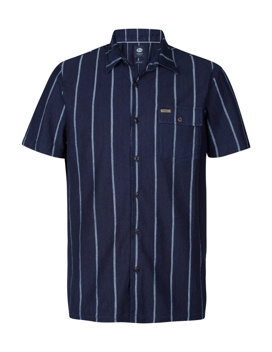 Camisa M/C Petrol Industries Rayas Azul Marino | Bicos de Fío