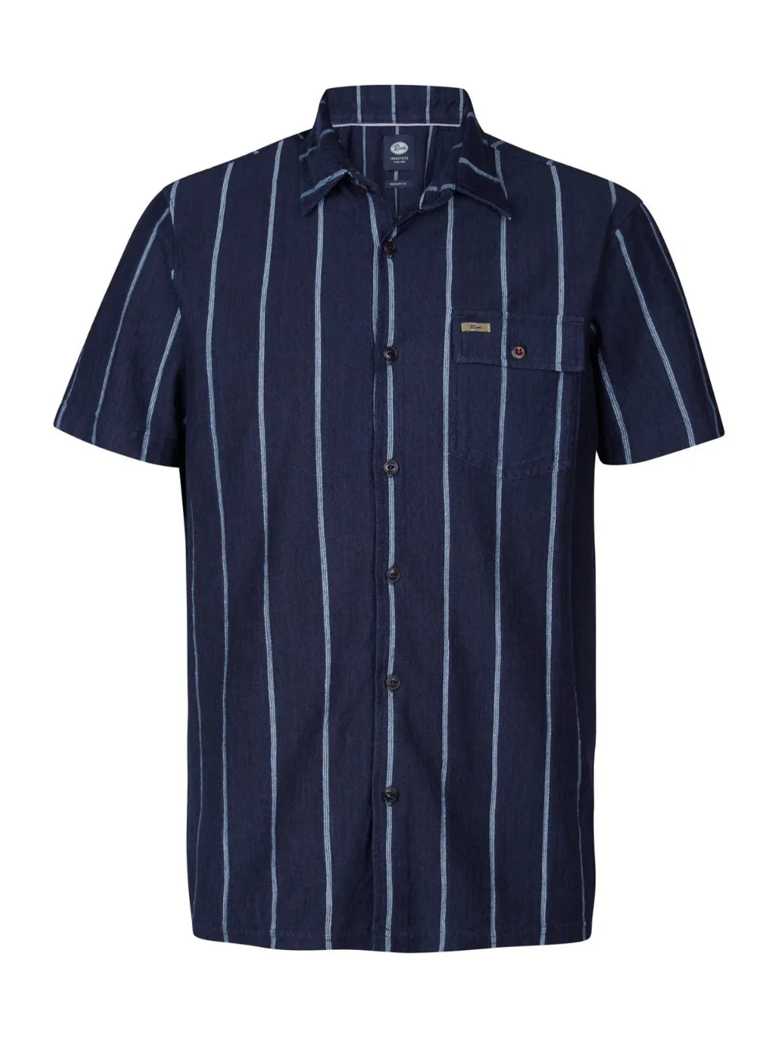 Camisa M/C Petrol Industries Rayas Azul Marino | Bicos de Fío