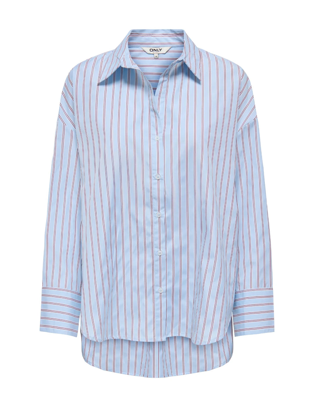 Camisa ONLY Oregon Alva Rayas Dusty Azul | Bicos de Fío