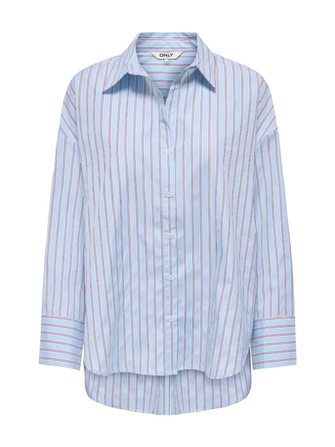 Camisa ONLY Oregon Alva Rayas Dusty Azul | Bicos de Fío